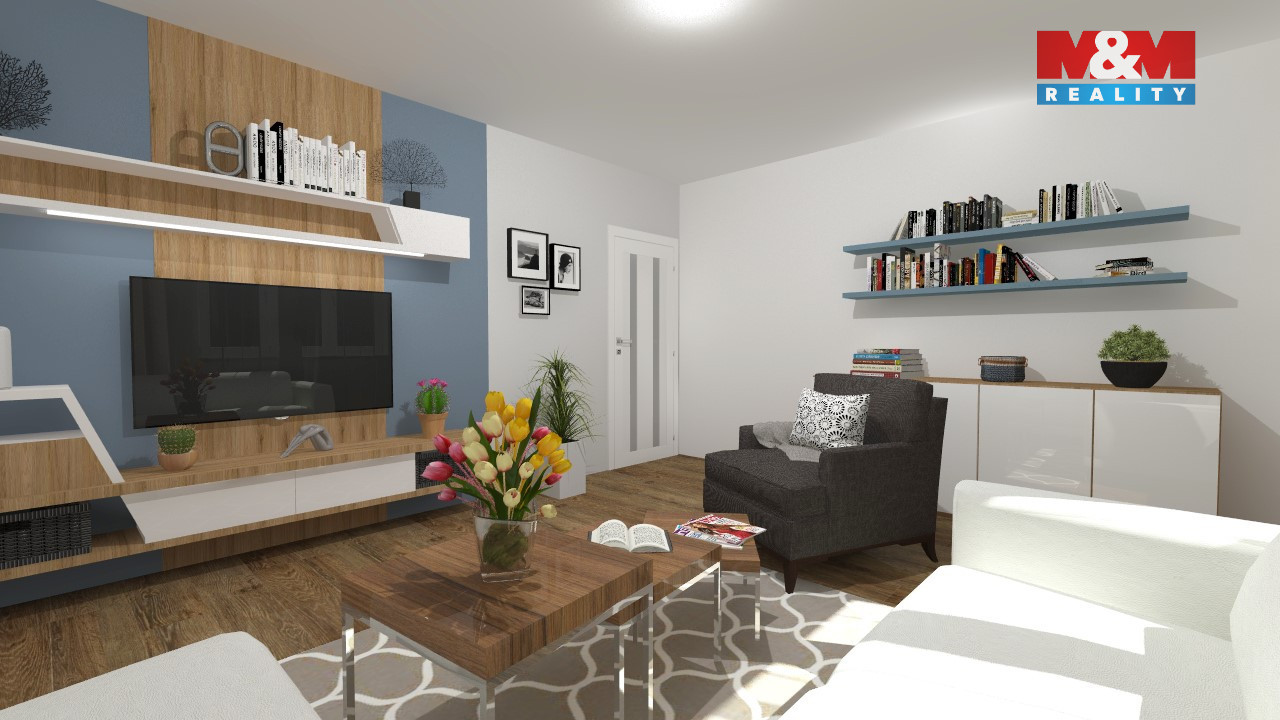 vizualizace obývací pokoj