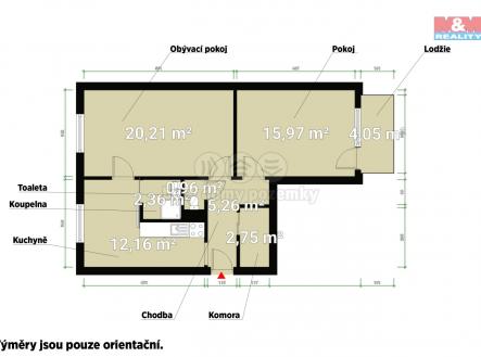 Prodej bytu, 2+1, 60 m²