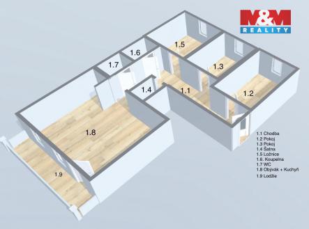 Prodej bytu, 4+kk, 86 m²