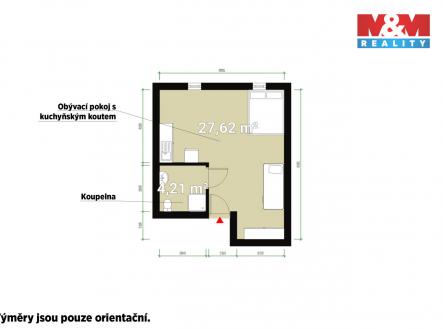 Pronájem bytu, 1+kk, 31 m²
