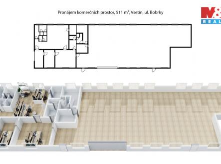 Pronájem obchodní prostor, 511 m²
