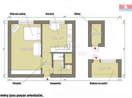 Pronájem bytu, 1+1, 39 m²