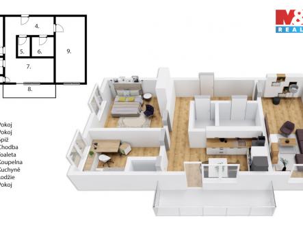 Prodej bytu, 3+1, 70 m²