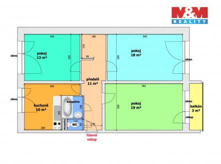 Prodej bytu, 3+1, 81 m²