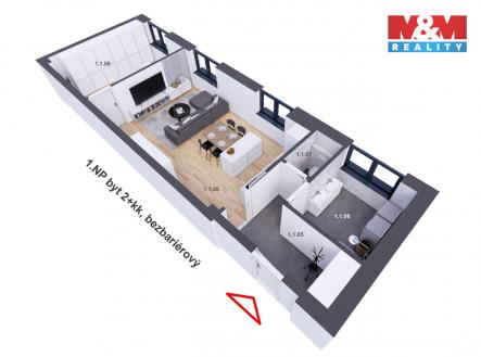 Prodej bytu, 2+kk, 61 m²