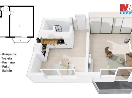 Pronájem bytu, 1+1, 33 m²