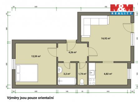 Prodej bytu, 2+kk, 47 m²