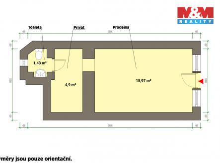 Pronájem obchodní prostor, 22 m²