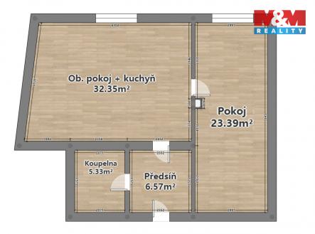 Pronájem bytu, 2+kk, 67 m²