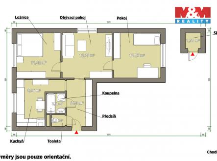 Prodej bytu, 3+1, 54 m²