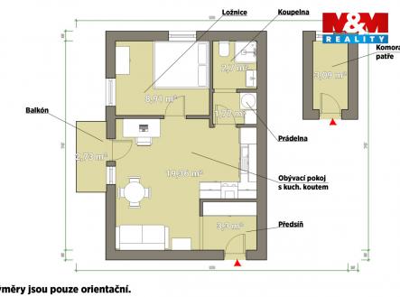 Pronájem bytu, 2+kk, 46 m²