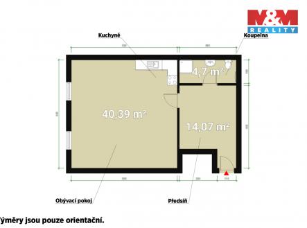 Pronájem bytu, 1+kk, 59 m²