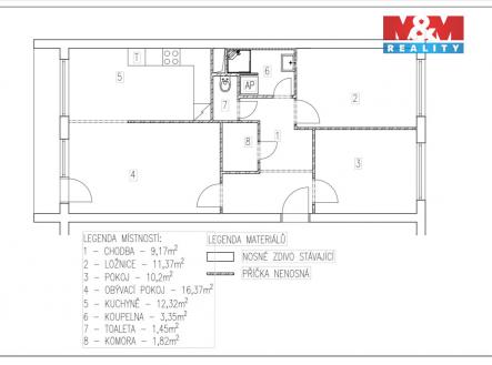 Pronájem bytu, 3+kk, 71 m²