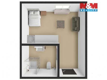 Pronájem bytu, 1+kk, 13 m²