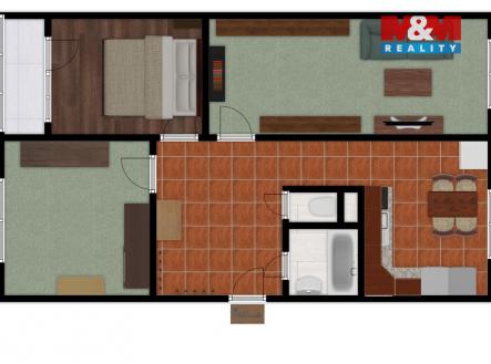 Pronájem bytu, 3+1, 71 m²