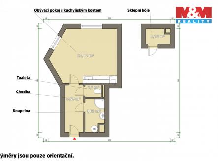 Pronájem bytu, 1+kk, 34 m²
