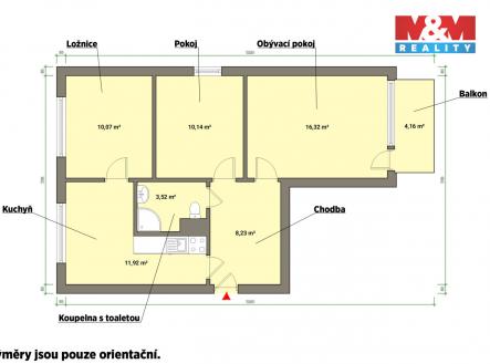 Prodej bytu, 3+1, 59 m²