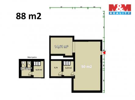 Pronájem obchodní prostor, 88 m²
