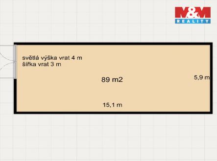 Pronájem skladovací prostor, 89 m²