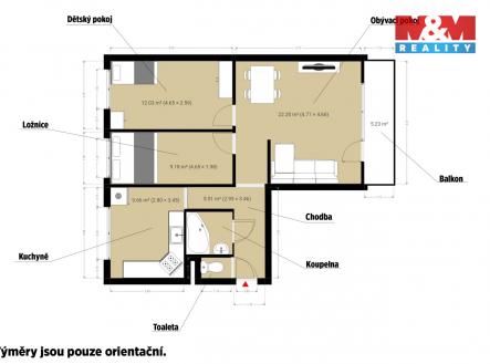 Prodej bytu, 3+1, 63 m²