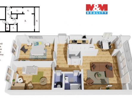 Prodej bytu, 3+1, 65 m²