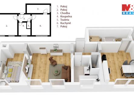 Prodej bytu, 3+1, 56 m²