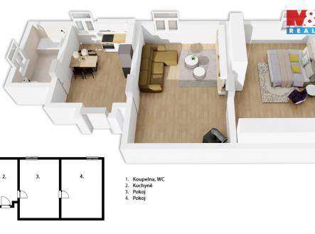 Prodej bytu, 2+1, 61 m²
