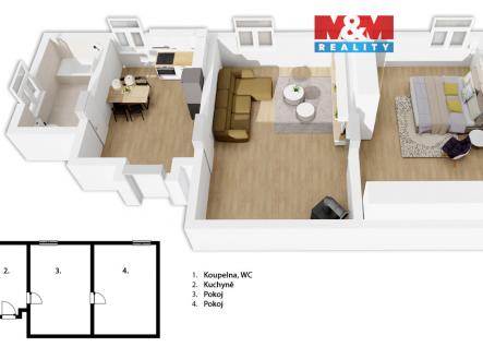 Prodej bytu, 2+1, 61 m²