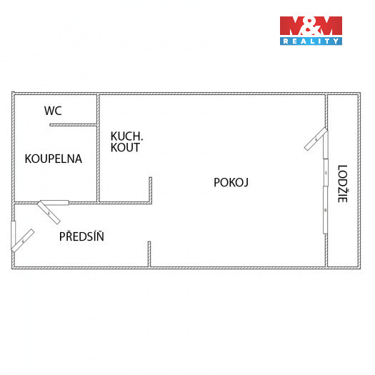 Pronájem bytu 1+kk, 25 m², Klášterec n/O, ul. Budovatelská