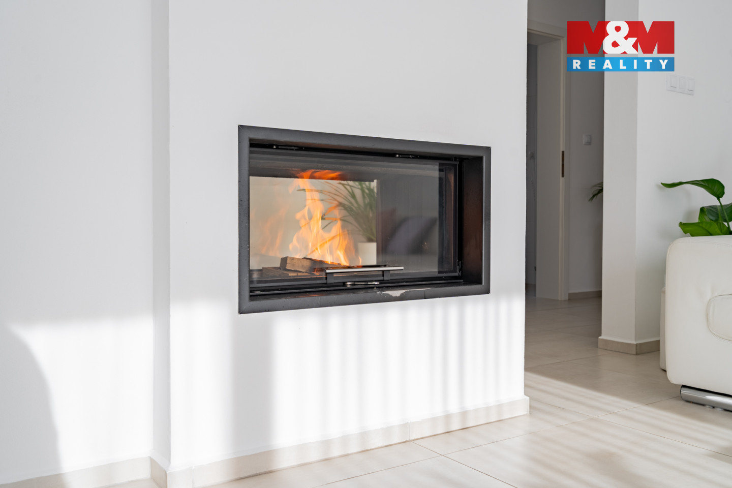 Krbová kamna v obývacím pokoji