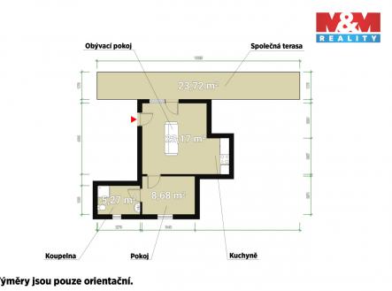 Pronájem bytu, 2+kk, 37 m²