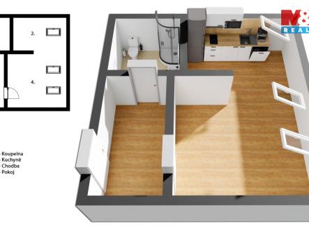 Pronájem bytu, 1+kk, 37 m²