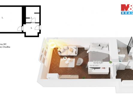 Pronájem bytu, 1+kk, 31 m²