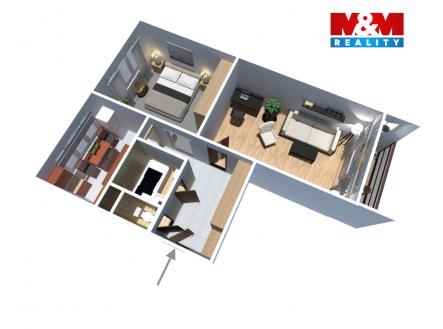 Prodej bytu, 2+1, 52 m²