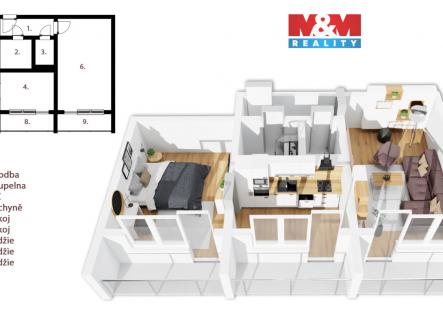 Pronájem bytu, 2+1, 54 m²