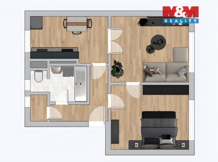 Prodej bytu, 2+1, 51 m²