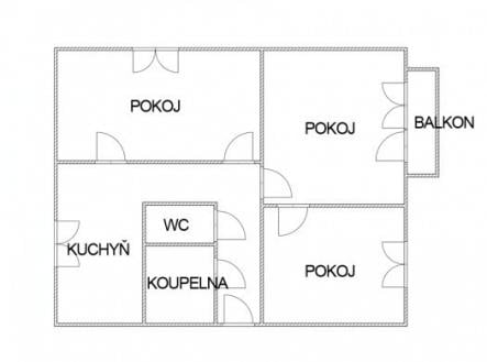 Pronájem bytu, 2+1, 58 m²