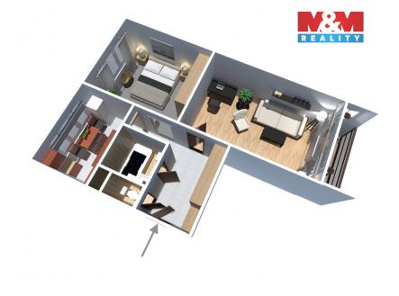 Prodej bytu, 2+1, 55 m²