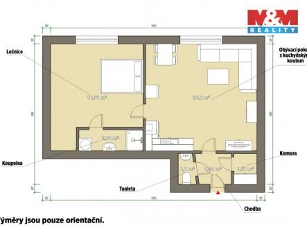 Pronájem bytu, 2+kk, 53 m²
