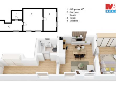 Prodej bytu, 2+kk, 49 m²