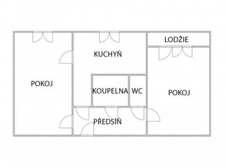 Pronájem bytu, 2+1, 48 m²