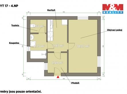 Pronájem bytu, 1+1, 38 m²