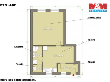 Pronájem bytu, 2+kk, 43 m²