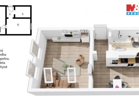 Pronájem bytu, 1+1, 39 m²