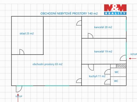 Pronájem obchodní prostor, 140 m²