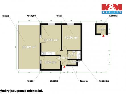 Prodej bytu, 3+kk, 57 m²