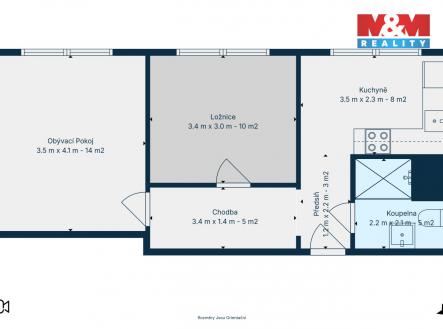 Prodej bytu, 2+1, 44 m²
