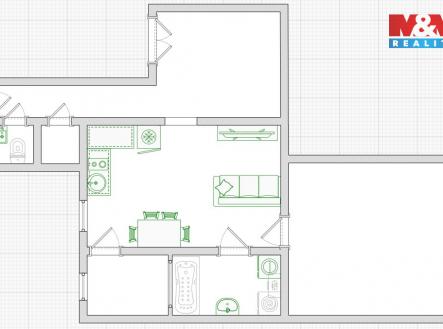 Pronájem bytu, 2+1, 67 m²