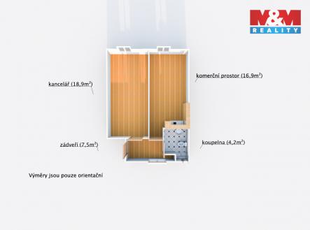 Pronájem kanceláře, 47 m²