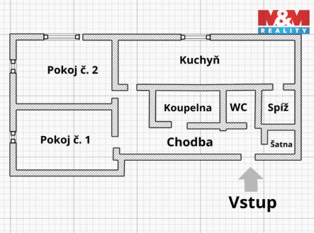 Prodej bytu, 2+1, 60 m²